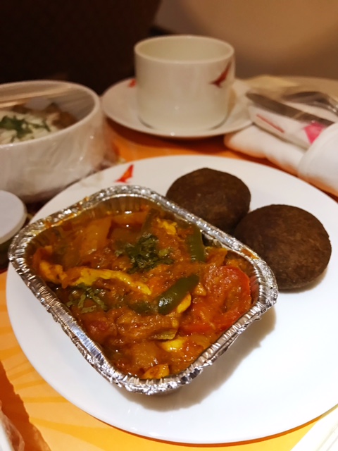 NON-VEG DINNER ON AIR INDIA FLIGHT TO BENGALURU