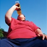 Teen boy drinking soda
