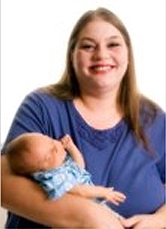 Woman holding her infant